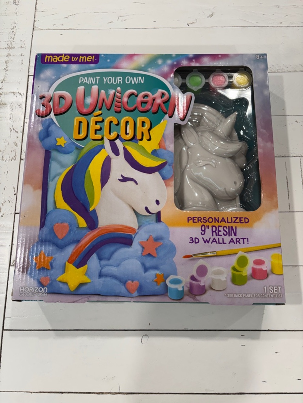 made by me! Paint Your Own 3D Unicorn Décor - White/Multicolor